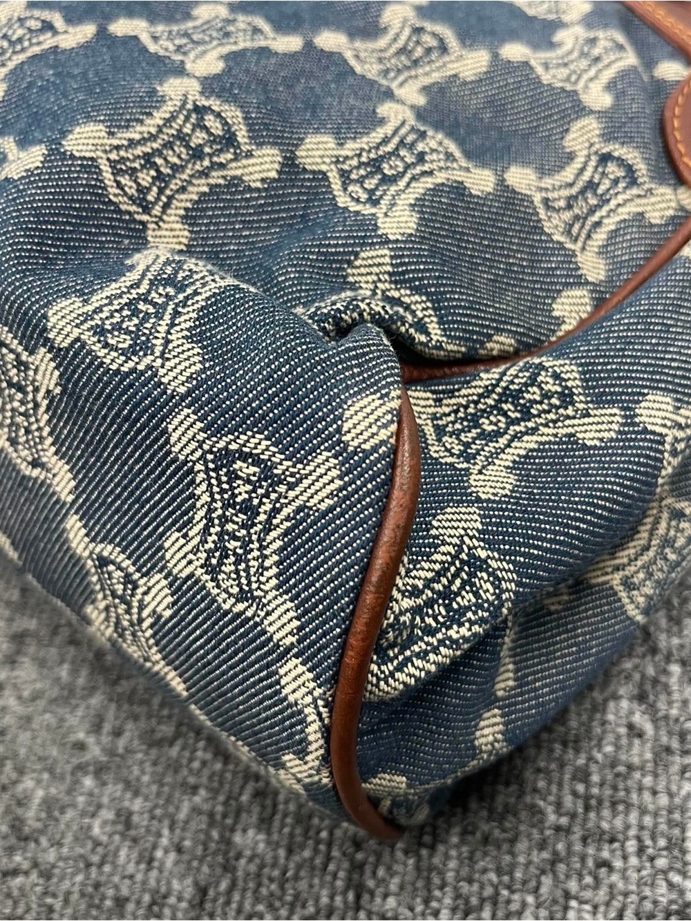 Celine blue denim macadam canvas small tote bag - Picture 7 of 9